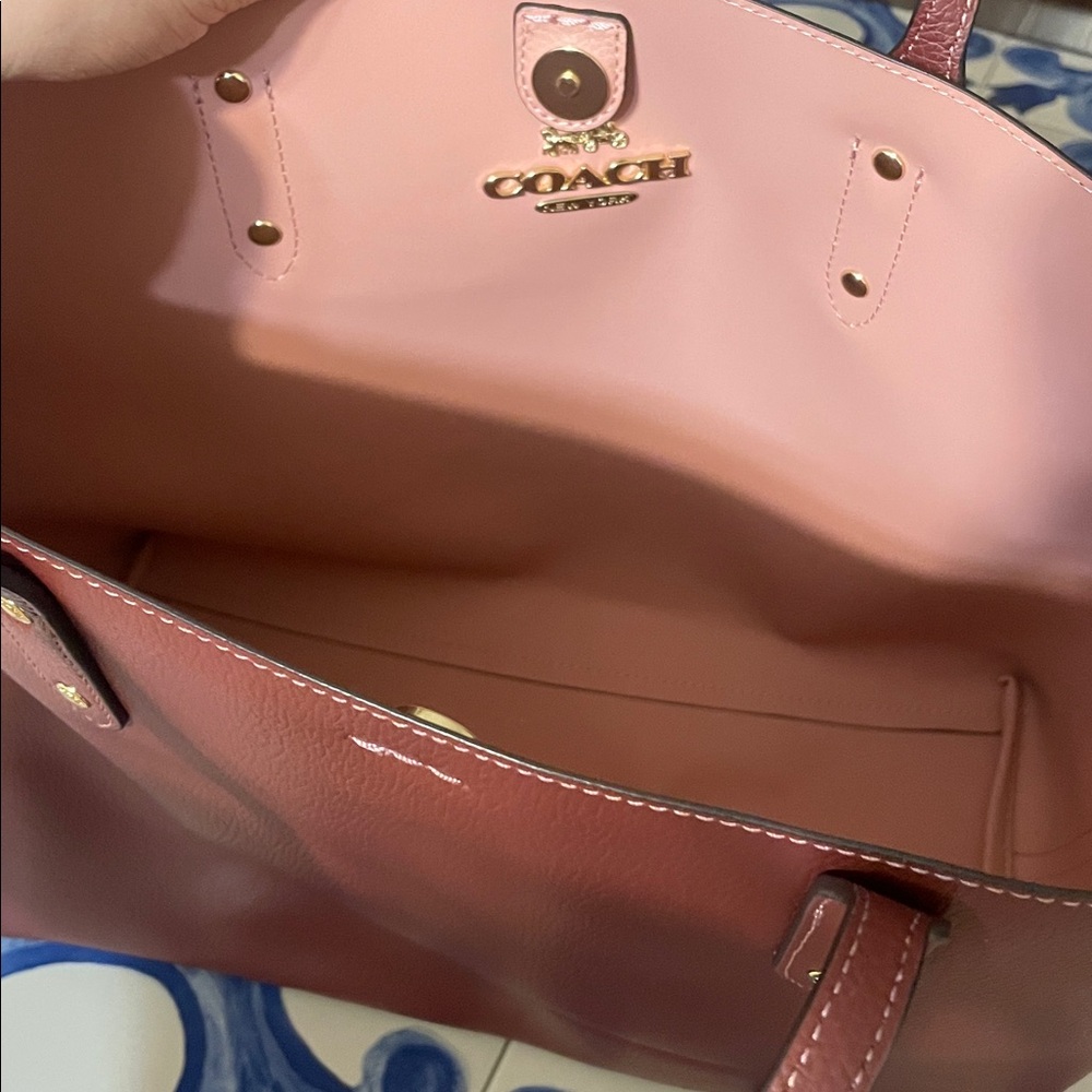 Coach Burgundy Leather Handbag - Picture 5 of 6